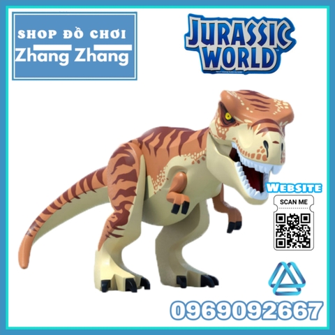 [28 cm] Xếp hình Khủng long TYRANNOSAURUS Rex Dinosaur tron Công viên kỷ Jura - Jurassic Park Lego Minifigures LeLe L031