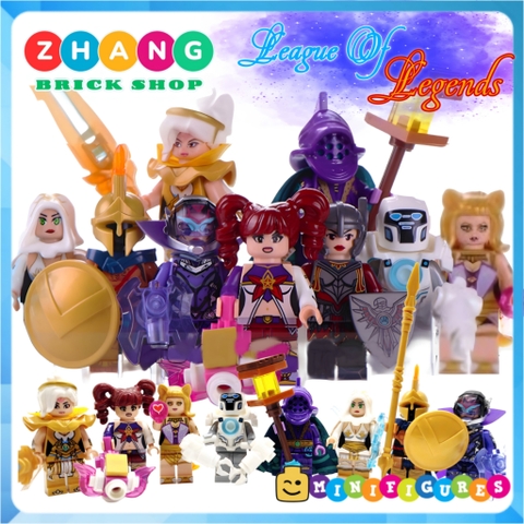 Xếp hình League of Legends Pantheon - Jinx - Jax - Ashe - Vayne Riven Ahri Blitzcrank Leona Lego Minifigures Xinh X0283