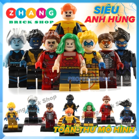 Xếp hình Doc Samson - Banshee - Trickster - Bluebird - Killer Frost- Nightcrawler - Iron Man Lego Minifigures WM6028