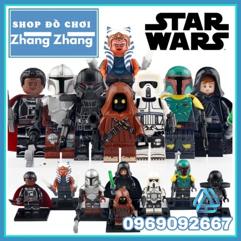 Xếp hình Mô hình Ahsoka  - Dark Trooper - Mandalorian - Moff - Boba Fett - Luke Skywalker - Jawa Lego Minifigures WM6121