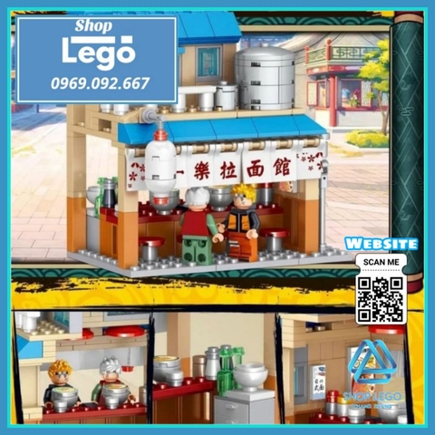 Xếp hình 256 hình tiệm mì Ichiraku trong phim Naruto Lego Minifigures PRCK 69625
