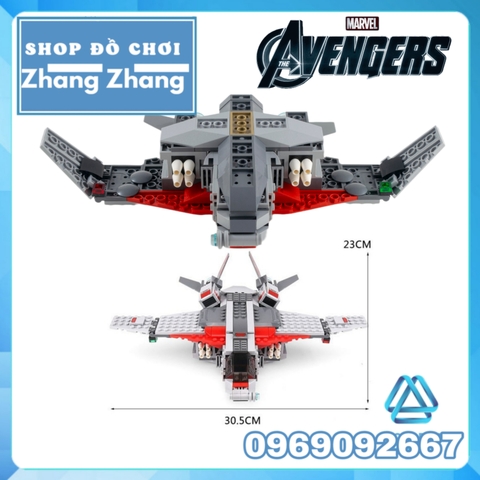 [344 hình] Xếp hình Phi thuyền Captain Marvel đột kích Skrull Lego Minifigures Lepin 07117