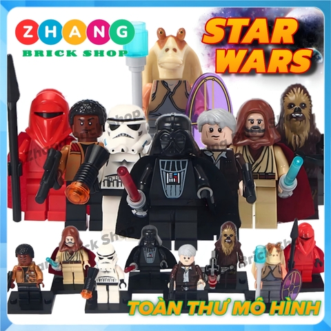 Xếp hình Star Wars Obi-Wan Imperial Guard Stormtrooper Darth Vader Jar Binks Han Solo Lego Minifigures Lele C015 022