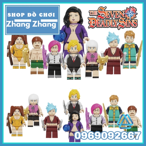 Xếp hình Meliodas - Elizabeth Liones - Ban - Diane - King- Gowther - Escanor- Merlin Lego Minifigures Kopf KF6129