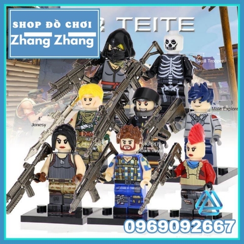 Đồ chơi Xếp hình For Teite Jonesy - Fortnite Ninja Dark Voyar - Skull Trooper Minifigures Kopf KF6038