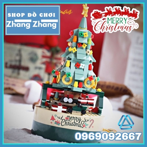 Đồ chơi xếp hình mô hình Cây thông giáng sinh phát nhạc Noel Merry Christmas Minifigures Kaki JK1302