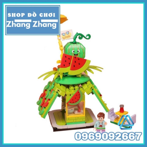 Đồ chơi xếp hình ngôi nhà dưa hấu có đèn phát sáng gồm 336 hình Mô hình Minifigures Shenyang SY5218