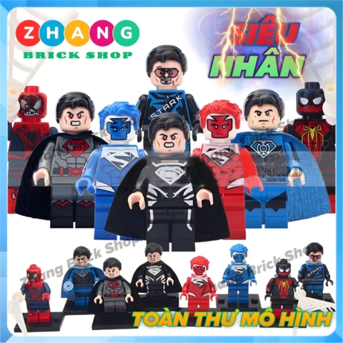 Đồ chơi Xếp hình Lantern Super man gồm General Zod - Blue Lantern - Red Son Super man Minifigures Lele D001 008