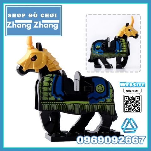 Xếp hình Ngựa chiến Trung cổ trong The Lord of the Rings The Hobbit quân đoàn Théoden Lego Minifigures Pogo Xinh X0158