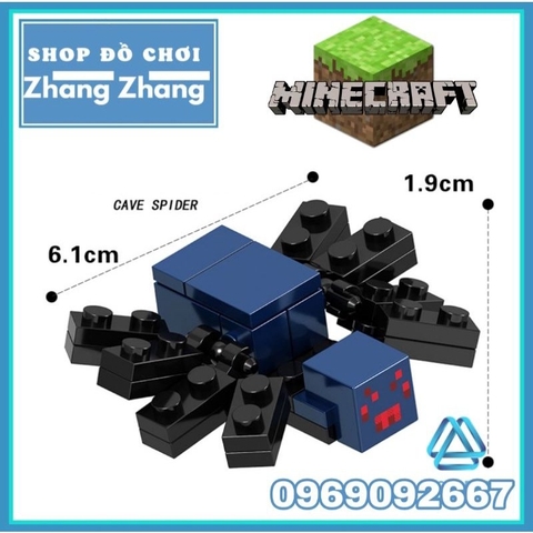 Đồ chơi xếp hình Minecraft trong Mine Blocks gồm Ghast - Polar Bear - Spider mô hình Minifigures Lele B033 040