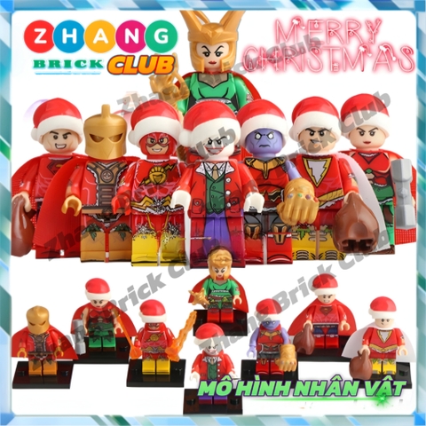 Xếp hình Giáng sinh Joker - Flash - Superman - Loki - Doctor Fate - Shazam Marry Christmas Lego Minifigures POGO PG8188