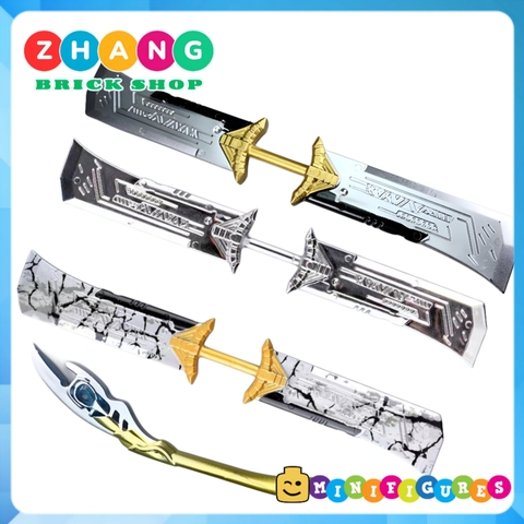 Xếp hình Đao Thanos và quyền trượng Loki - Thanos Double-edged Sword - Wand of Mind - Lego Minifigures Xinh Xh1400 x1404