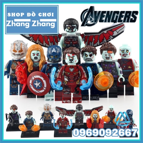 Đồ chơi xếp hình Marvel What-If Marvel Zombie gồm Captain America - Iron man - Wong - Hawkeye Minifigures Xinh X0325