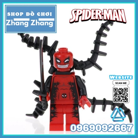 Đồ chơi xếp hình người nhện Spider man gồm Symbiote - Venom - Iron man - Deadpool - Wolverine Minifigures Kopf KF6054