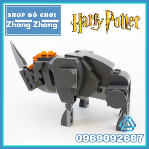 Đồ chơi xếp hình Tê giác thần Erumpent Sinh vật huyền bí trong Harry Potter mô hình Minifigures Lele L156