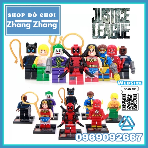 Xếp hình The Flash Wonder woman Catwoman Joker DeadPool Nick Fury Aquaman Cyclops DC Comics Lego Minifigures SY Sy178