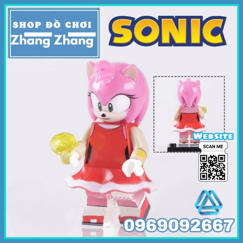 Xếp hình Amy Rose - Shadow - Metal Sonic - Knuckles - Tails - Silver Lego Minifigures WM6086