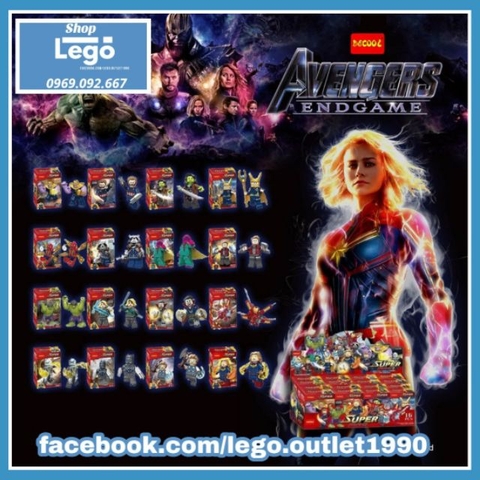 Xếp hình Vision Loki Gamora Black panther Ebony maw Thanos biệt đội Avengers Endgame Lego Minifigures Decool 0297 0312