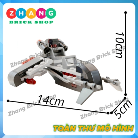 [119 hình] Xếp hình Star Wars phi thuyền vận chuyển Imperial Trooper Transport 4 lính Lego Minifigures K-002