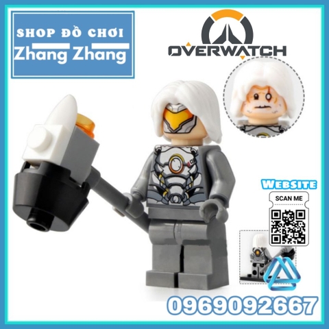 Xếp hình Over Watch D.Va Reinhardt Wihelm Jesse Mccree Reaper Soldier 76 Shimada Hanzo Mercy Lego Minifigures Xinh X0230