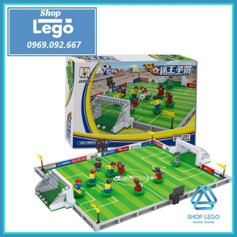 Xếp hình sân bóng đá World Cup 2022 mới nhất đầy đủ khung thành Lego Minifigures J25590
