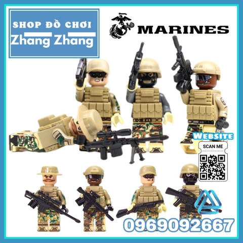 Xếp hình thủy quân lục chiến Mỹ United States Marine Corps Modern War Lego Minifigures Decool 308 311