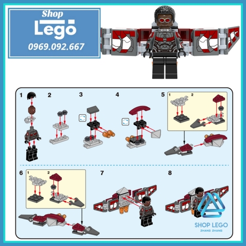 Xếp hình Lego Falcon siêu anh hùng Marvel siêu rẻ Lego Minifigures Xinh Xh829 x0187