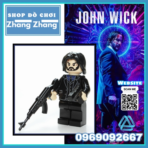 Xếp hình John Wick sát thủ chuyên nghiệp Lego Minifigures Koruit Wm830 Kopf KF1216