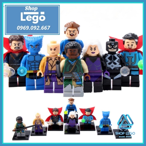 Xếp hình Strage - Clea - The Beast - Black Bolt - Baron Mordo - Ancient One - Mr Fantastic Lego Minifigures Xinh X0128