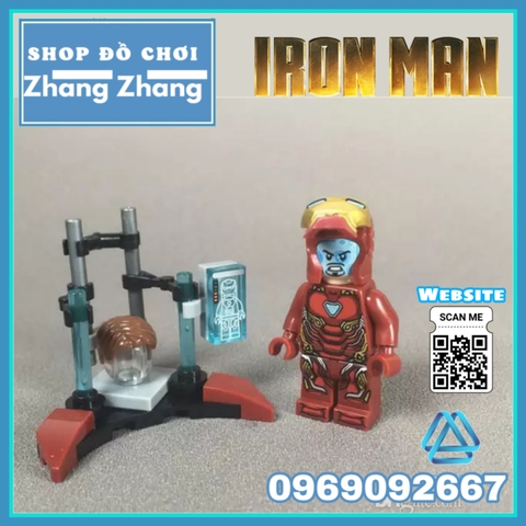 Xếp hình Người sắt Iron man Tony Stark Avengers Marvel nhà máy Lego Minifigures SY1121