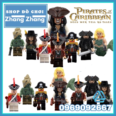 Xếp hình Pirates of the Caribbean Jack Sparrow - Hadras - Blackbeard Angelica Brickbeard Lego Minifigures KSZ 518
