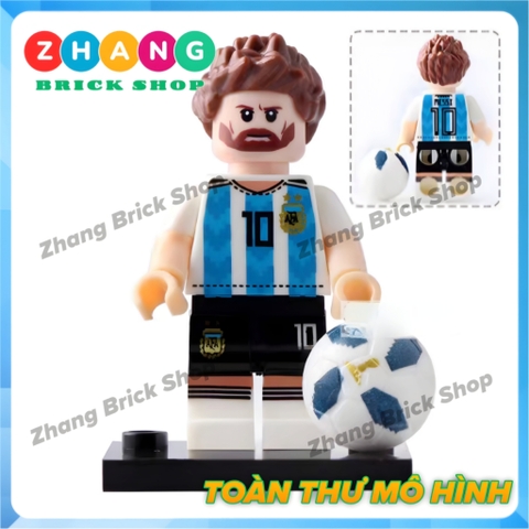 Xếp hình mô hình cầu thủ bóng đá nổi tiếng gồm Ronaldo - Messi - Cavani Lego Minifigures Koruit KT1003