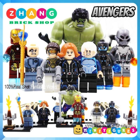 Xếp hình Avengers: Age of Ultron Henchman Ultron Sentry Baron Struker Quick Silver Black Widow Lego Minifigures SY276