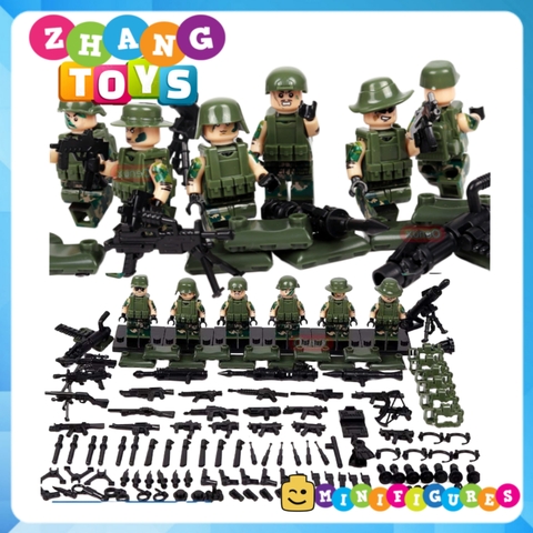Xếp hình đặc nhiệm Biệt kích rừng Swat Alpha Spetsnaz Nga Mỹ Full vũ khí phụ kiện Lego Minifigures Tbstoys Tbs75-80