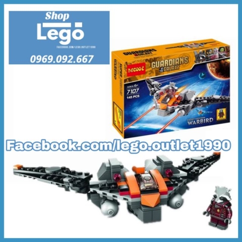[145 hình] Xếp hình phi thuyền Rocket Racoon Warbird - The guadian of The Galaxy Lego Minifigures Decool 7107