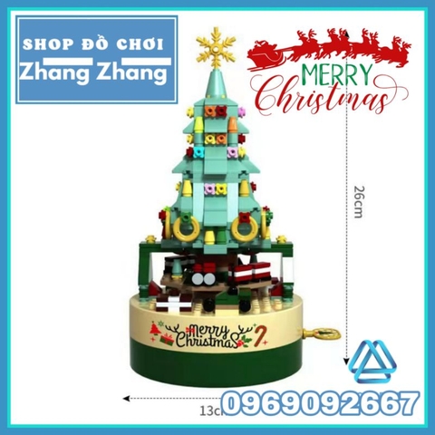 Đồ chơi xếp hình mô hình Cây thông giáng sinh phát nhạc Noel Merry Christmas Minifigures Kaki JK1302