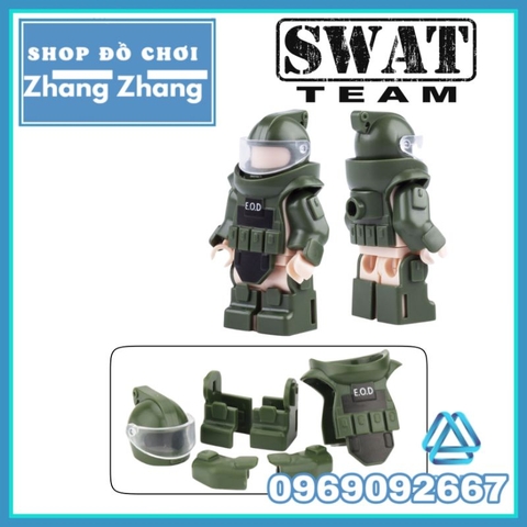 Đồ chơi xếp hình bộ quần áo giáp rà phá bom của đặc nhiệm Swat Minifigures EOD