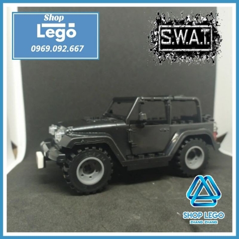 [52 hình] Xếp hình Xe Zeep SUV quân sự chuyên dùng lực lượng SWAT tác chiến địa hình Lego Minifigures Tbstoys Tbs J772