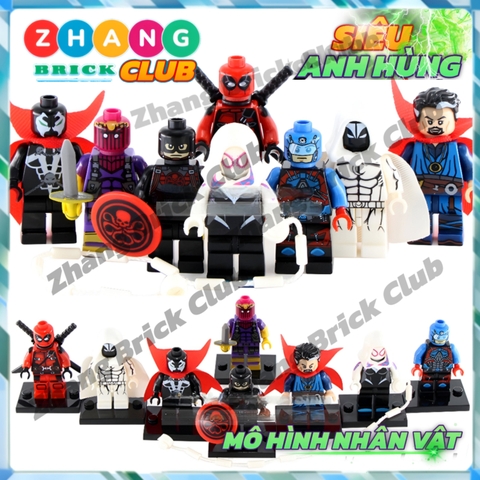 Xếp hình Moon Knight, Atom, Spider-gwen, Dortor Strage siêu anh hùng Marvel Lego Minifigures POGO Pg8014