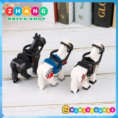 Xếp hình chiến mã Dạ chiếu ngọc sư tử Ngựa chiến của Triệu Tử Long trong Tam quốc diễn nghĩa Lego Minifigures DW001 006