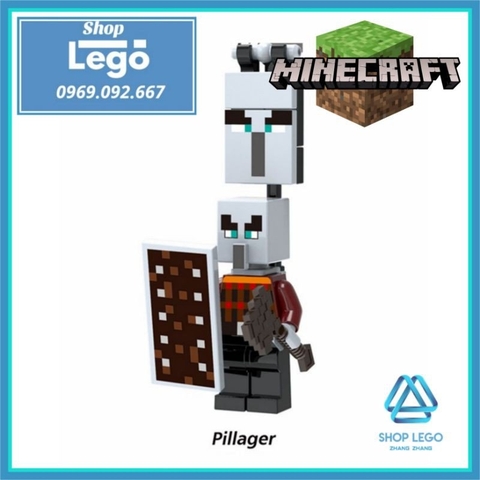 Xếp hình Minecraft Mooshroom - Slimes - Bat - Pillager - Snow Golem - Ravager - Guardian Lego Minifigures Xinh X0298