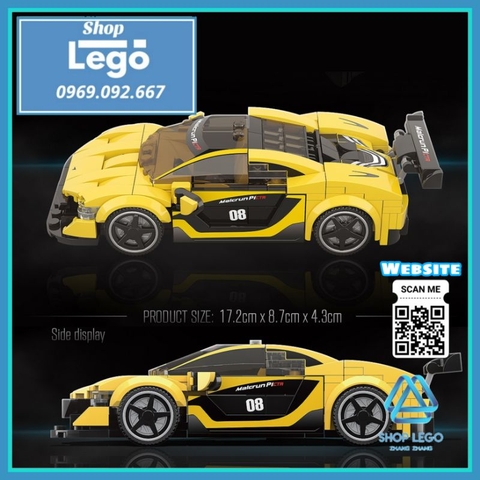 Xếp hình xe đua Ferrari 488 Pista trong Racing Series F1 Lego Minifigures Quanguan 100130