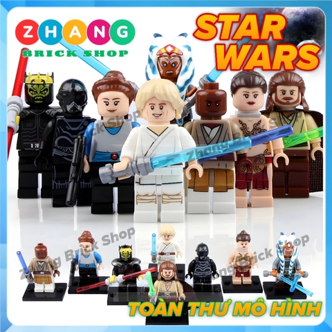 Xếp hình Star Wars Skywalker - Jinn - Leia Ahsoka - Savage - Protocol Droid - Windu - Padme Lego Minifigures Pogo PG8028