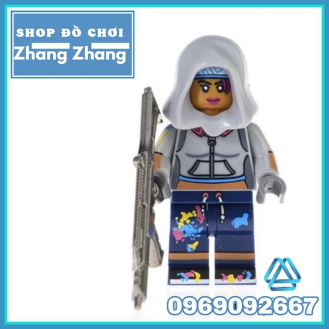 Xếp hình Fortnite Teknique - Brite Gunner - Raven - Special Soldier - Tracker - Explorer Lego Minifigures Kopf KF6050