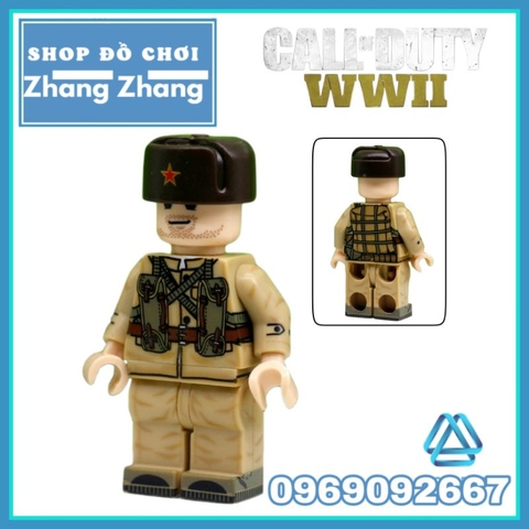 Đồ chơi xếp hình Hồng quân Liên Xô và lính Mỹ thế chiến 2 WWII Call of Duty Minifigures JC013 016 JA015 018