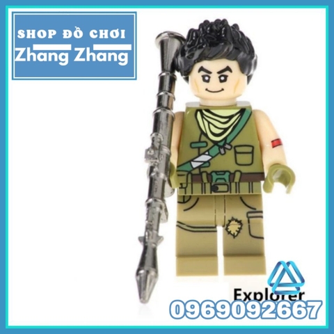 Xếp hình Fortnite Teknique - Brite Gunner - Raven - Special Soldier - Tracker - Explorer Lego Minifigures Kopf KF6050
