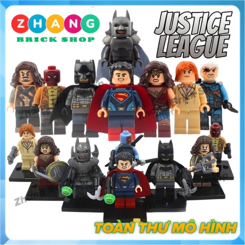 Xếp hình Justice League Batman - Wonder Woman - Luther - Deathstroke - Red Hood - Super man Lego Minifigures Xinh X0108