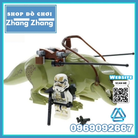 Xếp hình Star Wars quái thú Dewback tặng kèm Stormtrooper Lego Minifigures POGO PG636