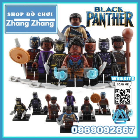 Xếp hình Black Panther TChalla WKabi Wakanda Killmonger Shuri báo đen Lego Minifigures Xinh X0191
