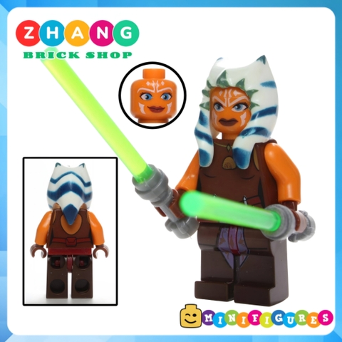 Đồ chơi xếp hình Star War Luke Skywalker Han Solo Ahsoka Tano Aayla Secura Satele Shan Minifigures POGO PG8034